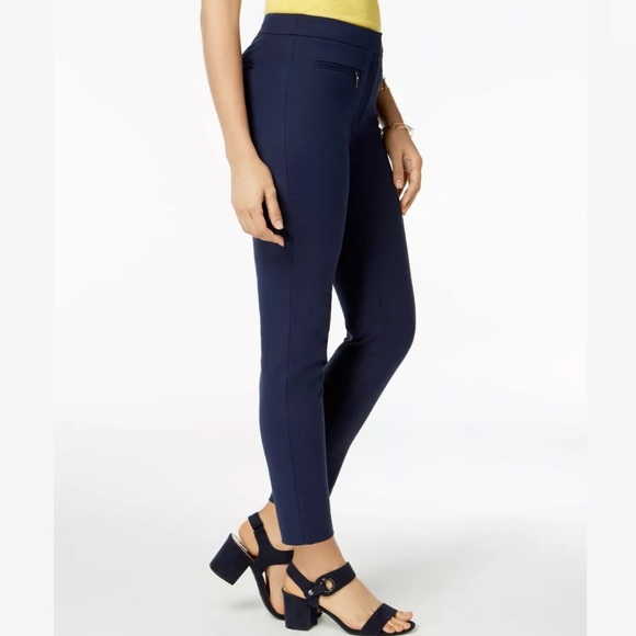 🔥MAISON JULES🔥ZIP-POCKET SKINNY PANTS BLUE NOTTE SIZE 4 NWT - Picture 3 of 6